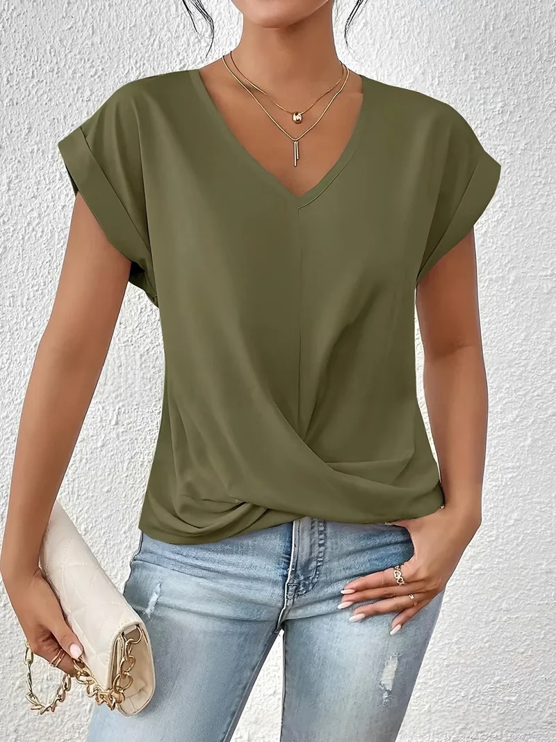 Geormina™ - Top mit V-Ausschnitt und Stretchanteil