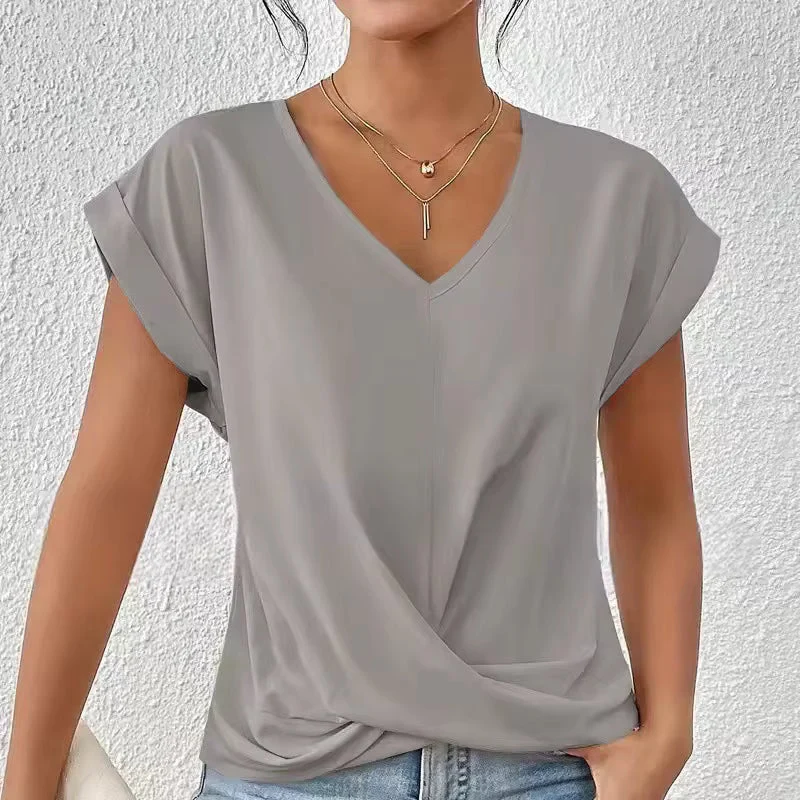 Geormina™ - Top mit V-Ausschnitt und Stretchanteil