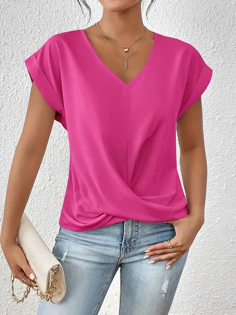 Geormina™ - Top mit V-Ausschnitt und Stretchanteil