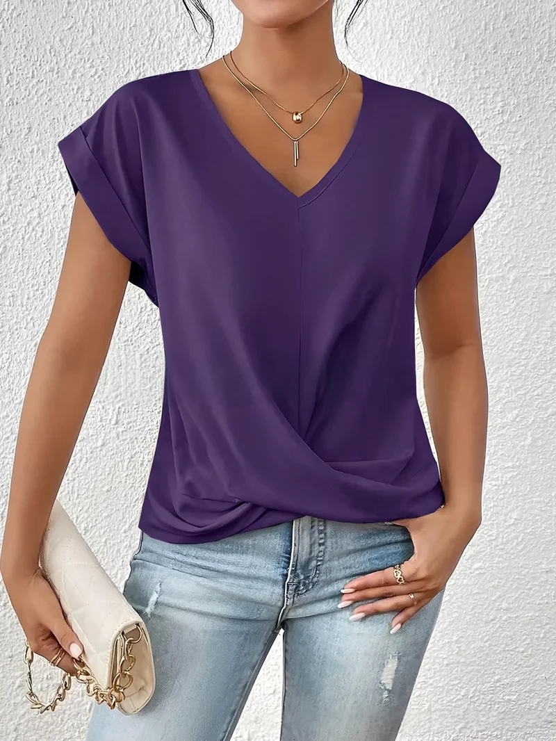 Geormina™ - Top mit V-Ausschnitt und Stretchanteil