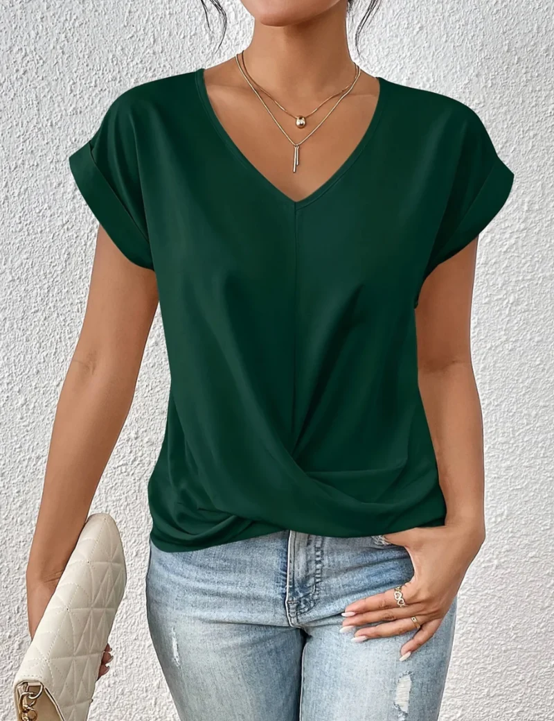 Geormina™ - Top mit V-Ausschnitt und Stretchanteil
