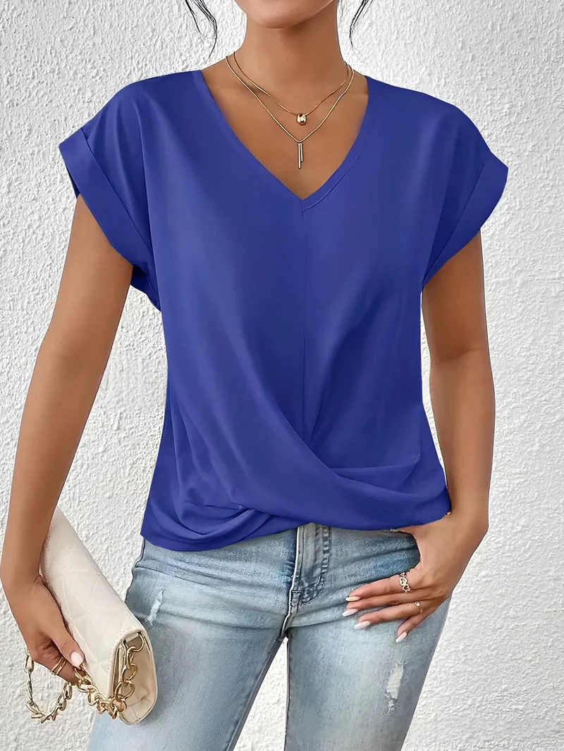Geormina™ - Top mit V-Ausschnitt und Stretchanteil