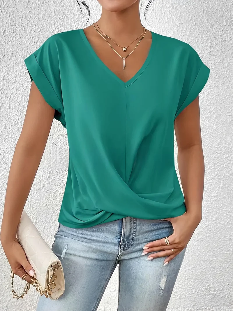 Geormina™ - Top mit V-Ausschnitt und Stretchanteil