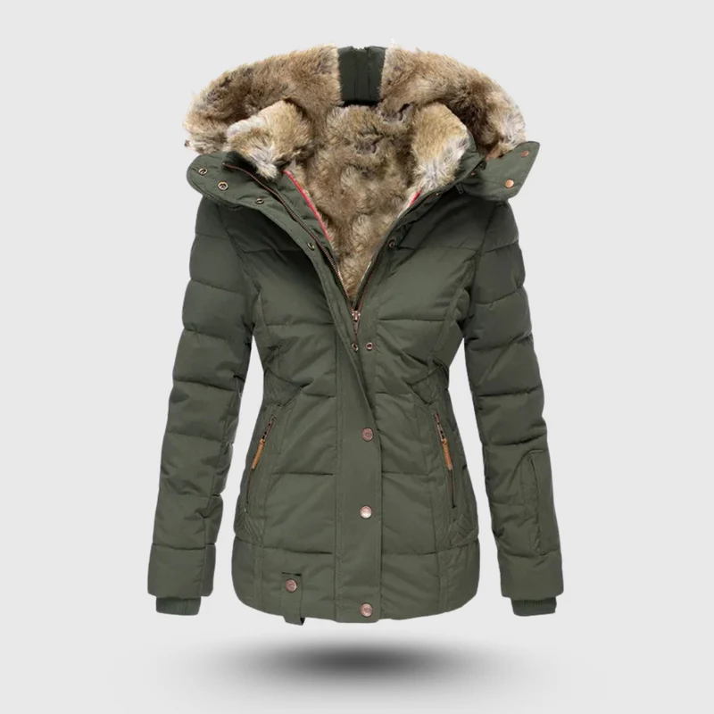Hanne™ – Winterjacke mit Flauschigem Kragen und Schmaler Passform