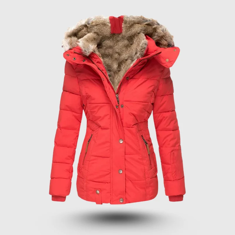 Hanne™ – Winterjacke mit Flauschigem Kragen und Schmaler Passform