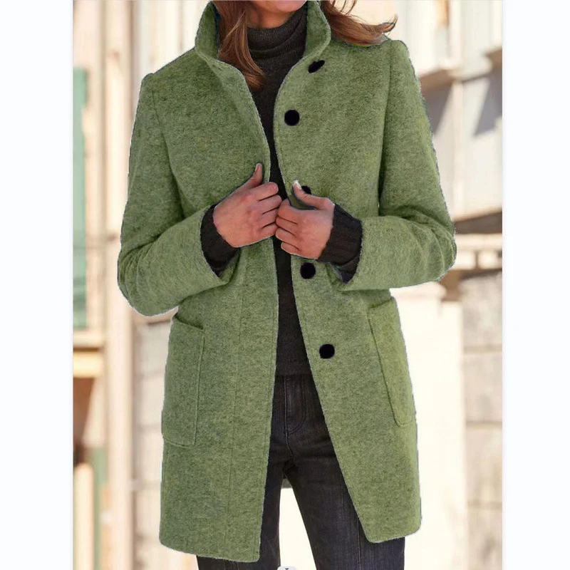 Vintora™ – Retro Damen-Windjacke mit Knöpfen und Stehkragen