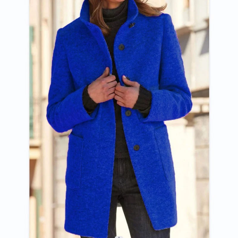 Vintora™ – Retro Damen-Windjacke mit Knöpfen und Stehkragen