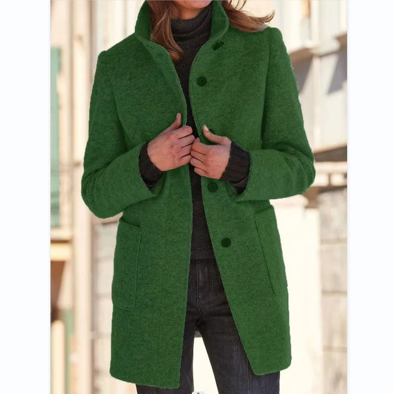 Vintora™ – Retro Damen-Windjacke mit Knöpfen und Stehkragen