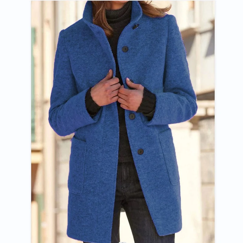 Vintora™ – Retro Damen-Windjacke mit Knöpfen und Stehkragen