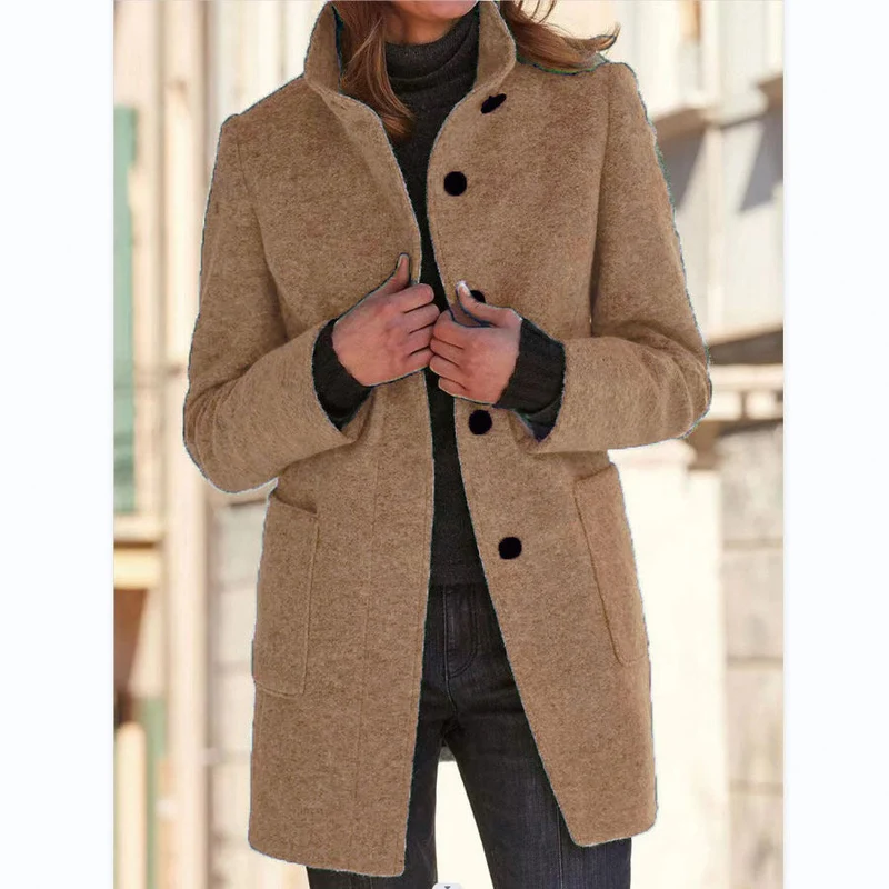 Vintora™ – Retro Damen-Windjacke mit Knöpfen und Stehkragen