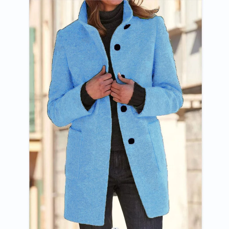 Vintora™ – Retro Damen-Windjacke mit Knöpfen und Stehkragen