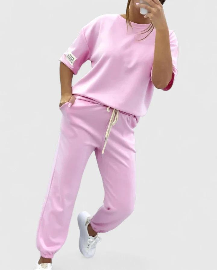 Melody™ - Lässiges Damen-Set mit einfarbigem Oberteil und Hose
