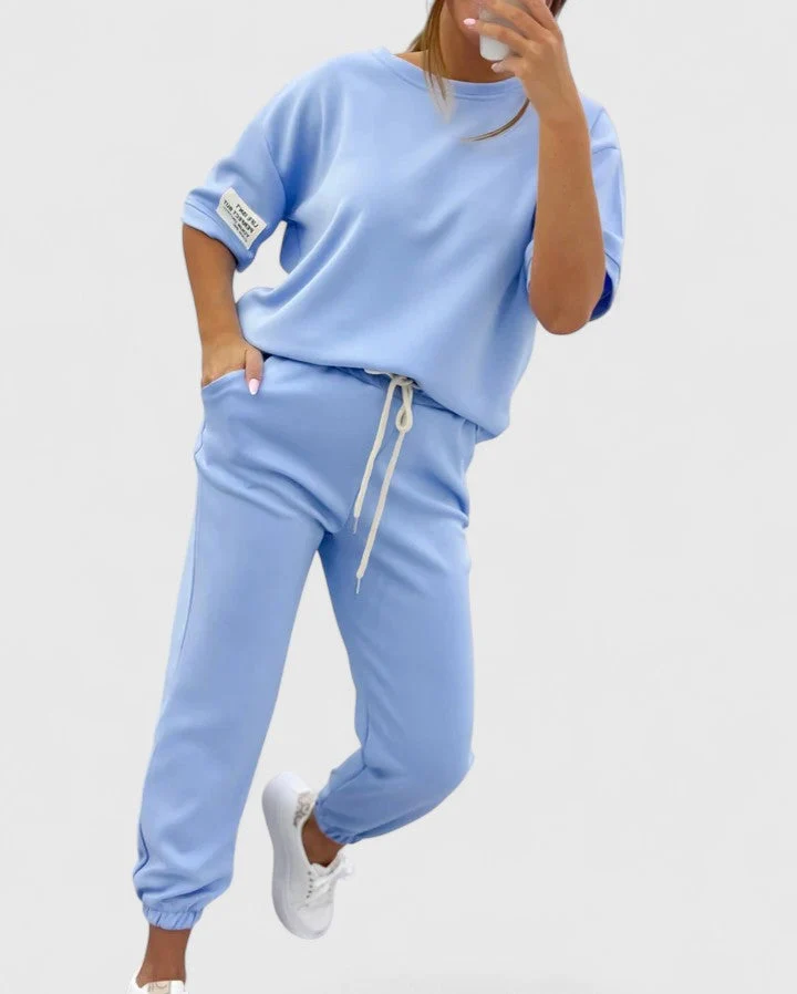 Melody™ - Lässiges Damen-Set mit einfarbigem Oberteil und Hose