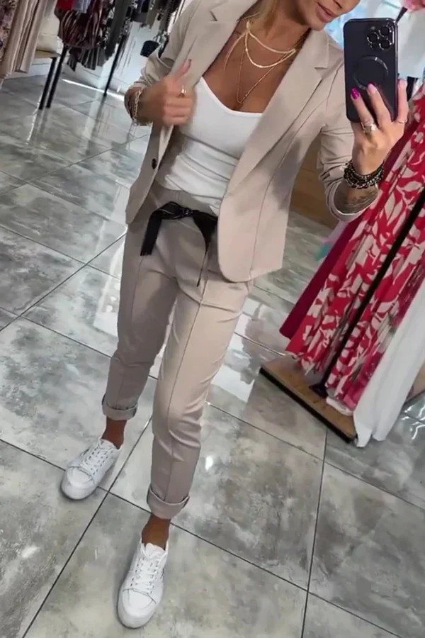 Zyora™ – Maßgeschneidertes Set mit Weichem Blazer und Lässigen Jogginghosen