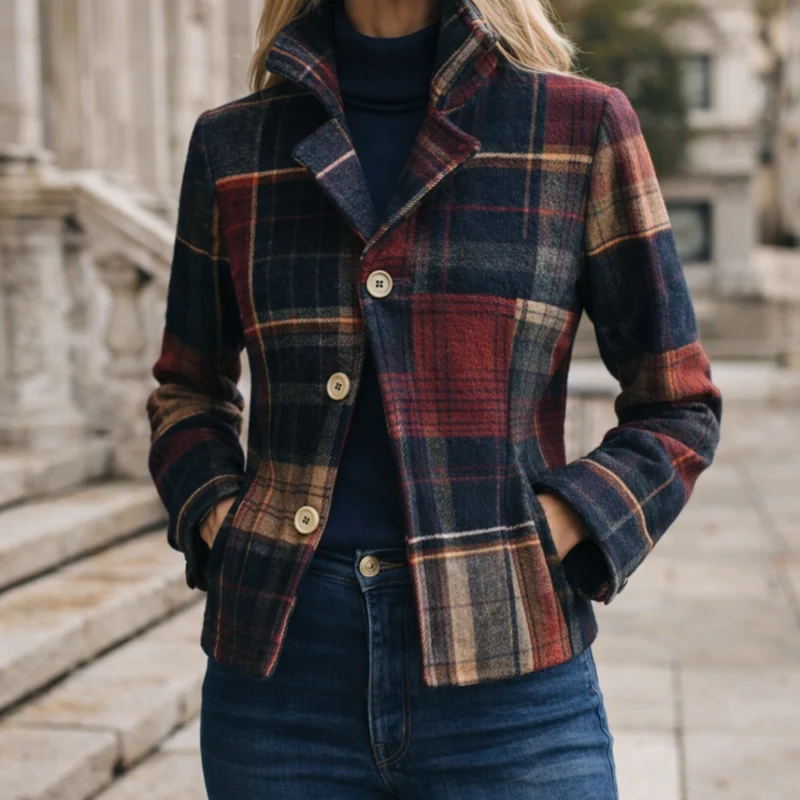 Aloma™ – Karierte Zwischenjacke mit Kragen