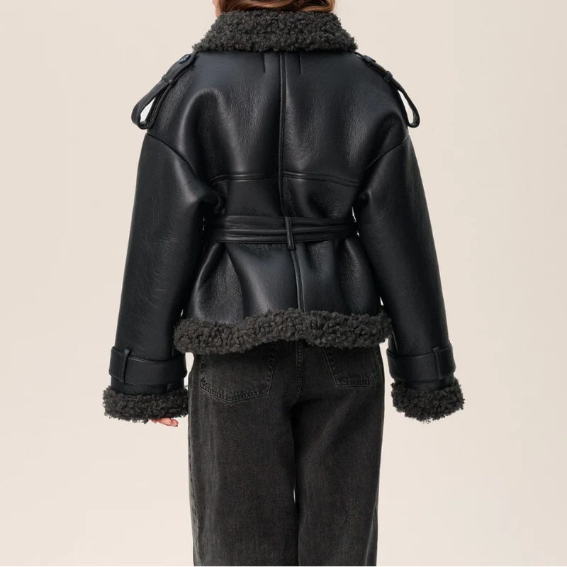 Geraldine™ - Gürtel-Shearling-Mantel
