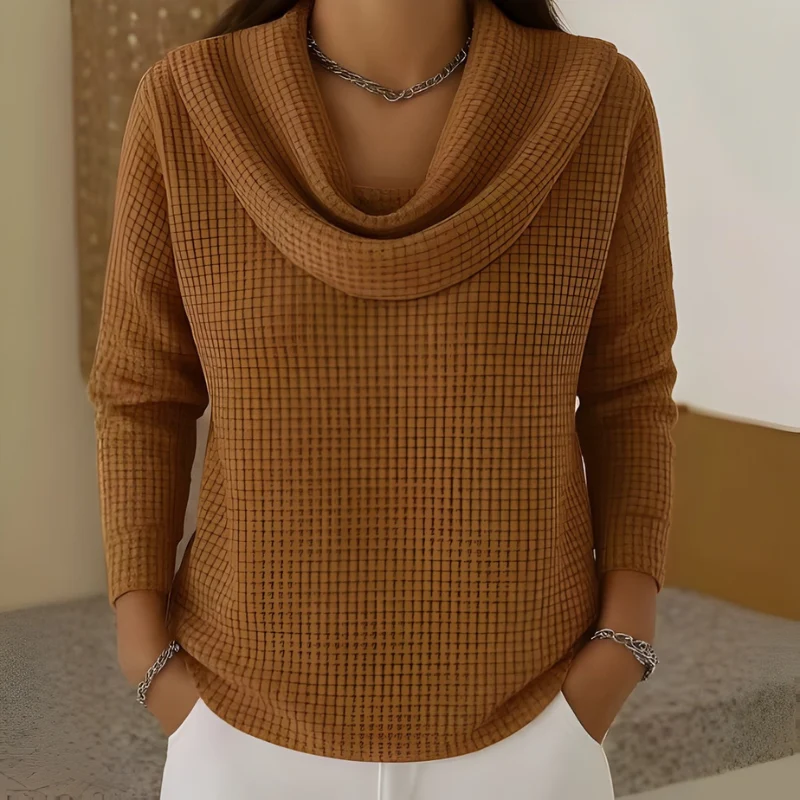 AMBER™ | Eleganter Pullover mit Warmem Komfort und Fließendem Wasserfall-Ausschnitt für den Alltag