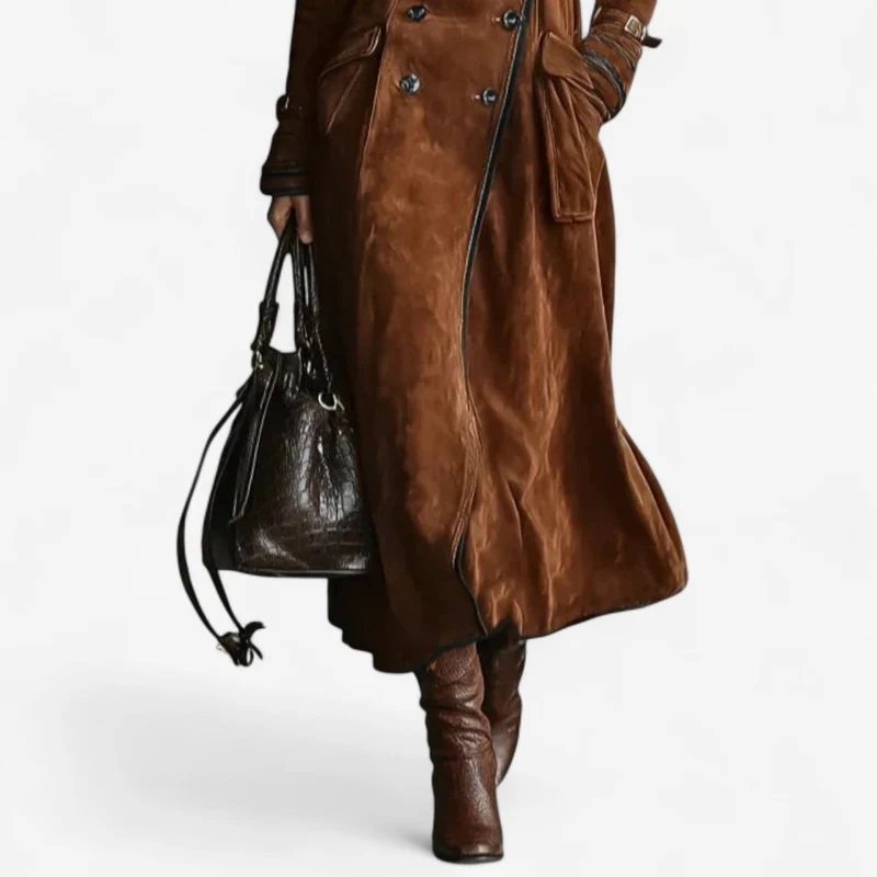 NATHALY™ | Eleganter Langer Trenchcoat mit Taillierung für zeitlosen Stil – Ideal für Tag und Stadt