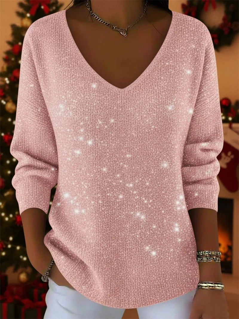 María — Der elegante V-Ausschnitt-Pullover für strahlende Weihnachtsmomente