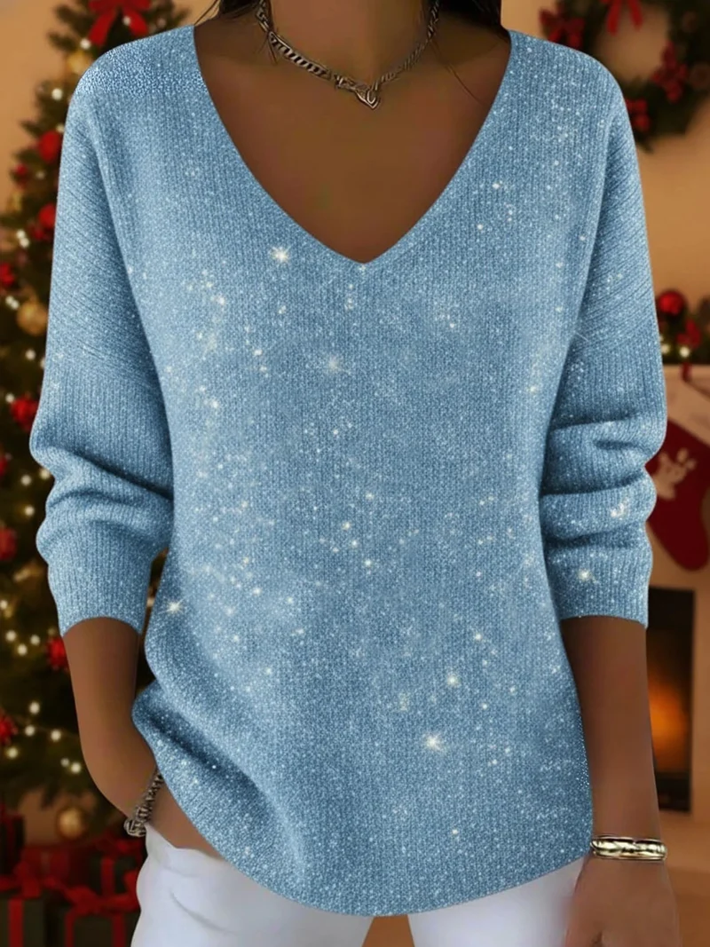 María — Der elegante V-Ausschnitt-Pullover für strahlende Weihnachtsmomente