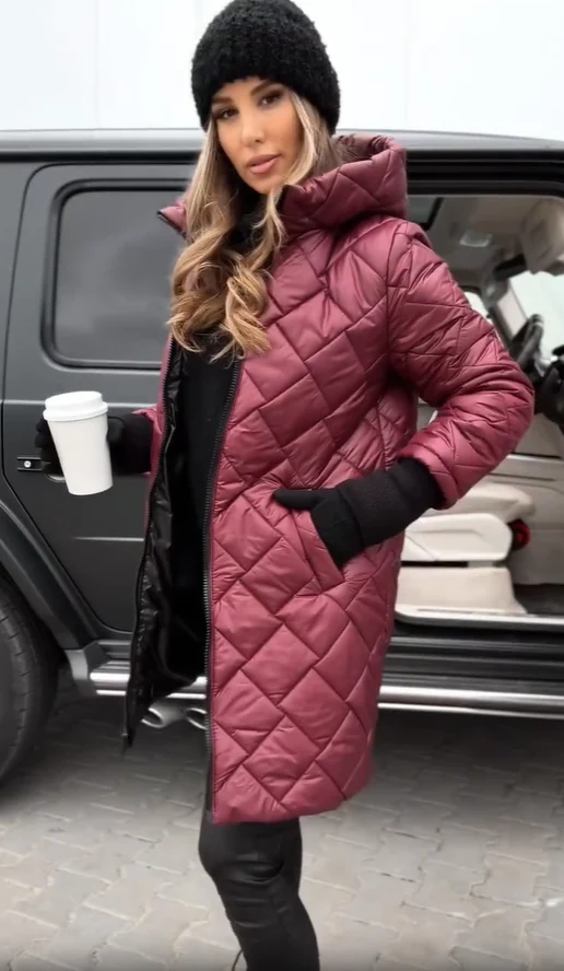 Bogna | Stilvolle wattierte Winterjacke mit Kapuze