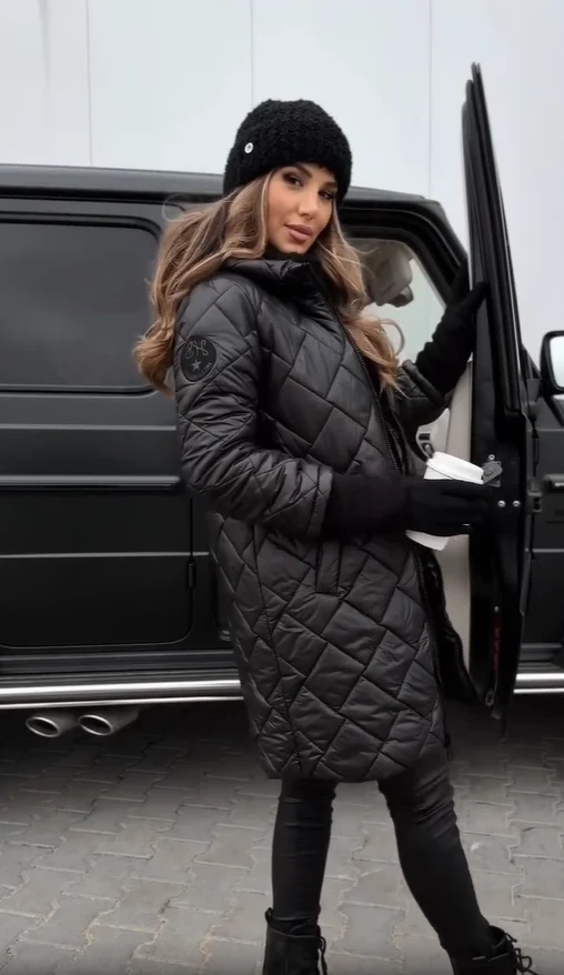 Bogna | Stilvolle wattierte Winterjacke mit Kapuze