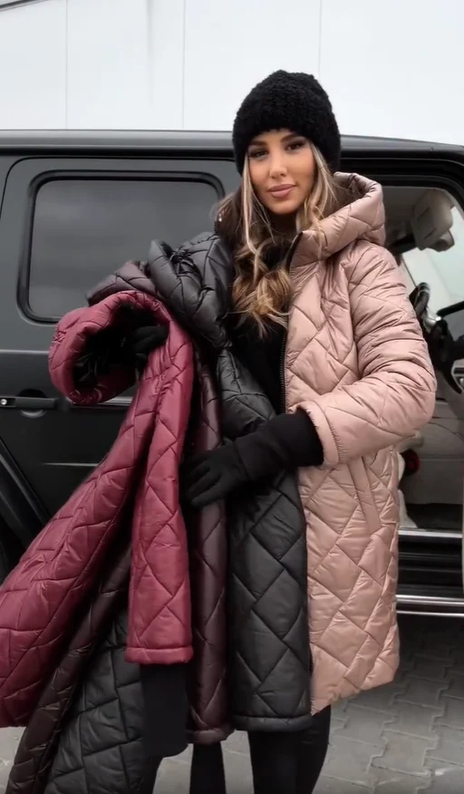 Bogna | Stilvolle wattierte Winterjacke mit Kapuze