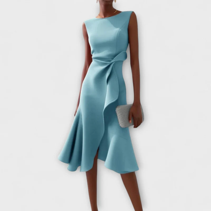Juliette – Asymmetrisches Midi-Kleid mit Raffungen
