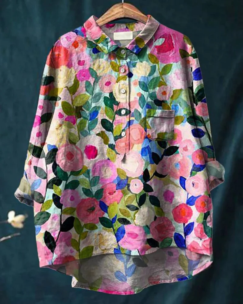 Lydia – Damenbluse mit Blumenmuster