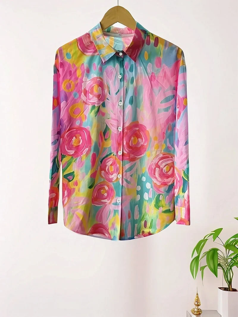 Renate – Damenbluse mit Blumenmuster
