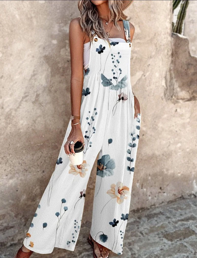 Gabriele – Ärmelloser Jumpsuit für Damen mit weitem Bein