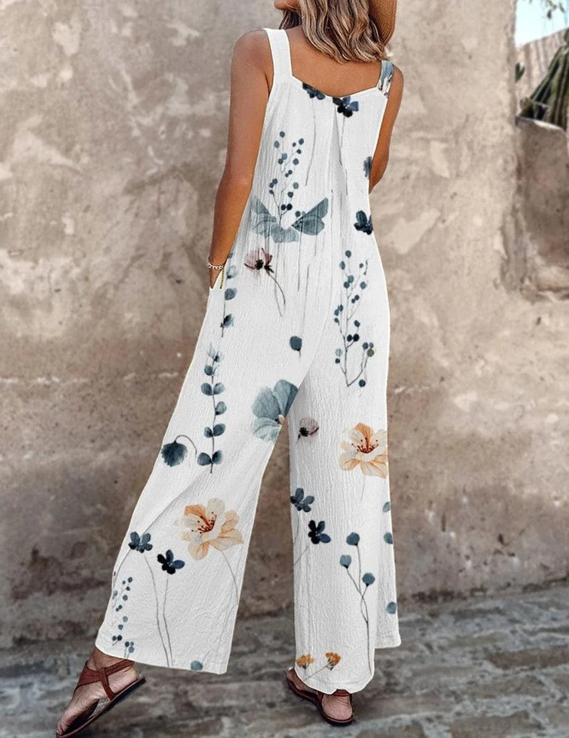 Gabriele – Ärmelloser Jumpsuit für Damen mit weitem Bein
