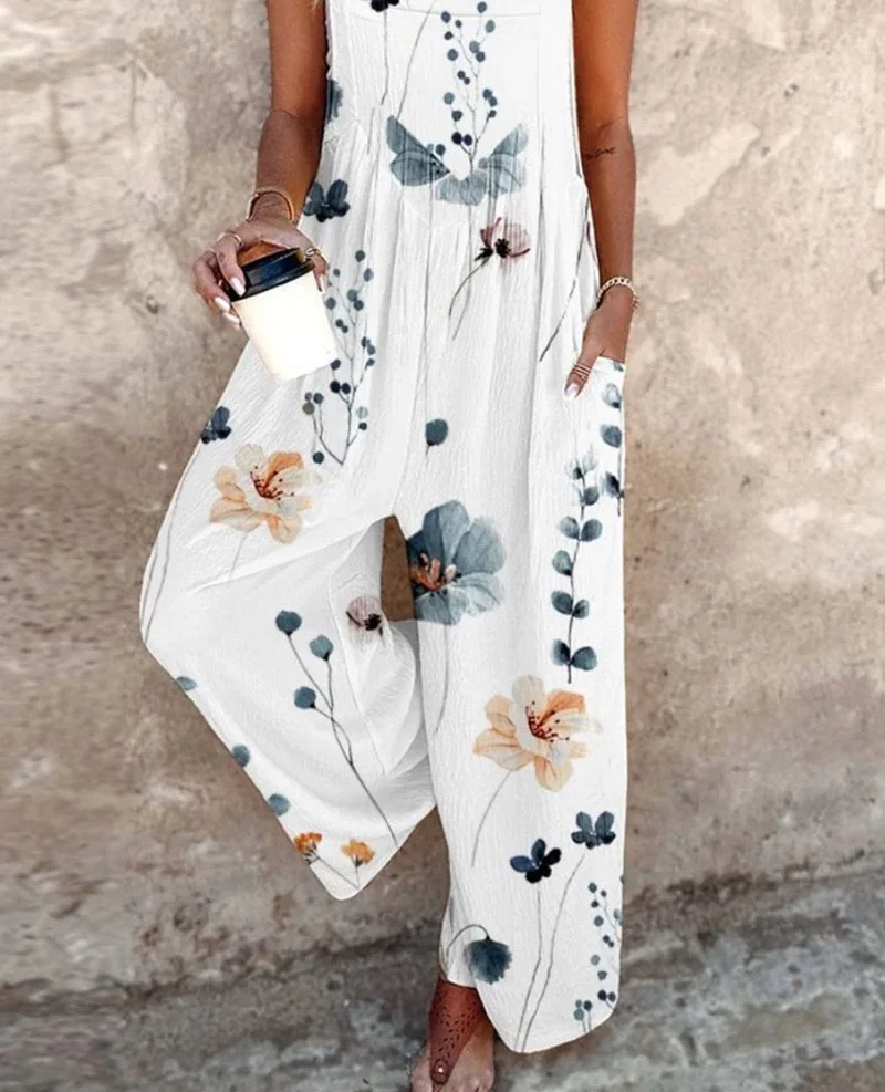Gabriele – Ärmelloser Jumpsuit für Damen mit weitem Bein