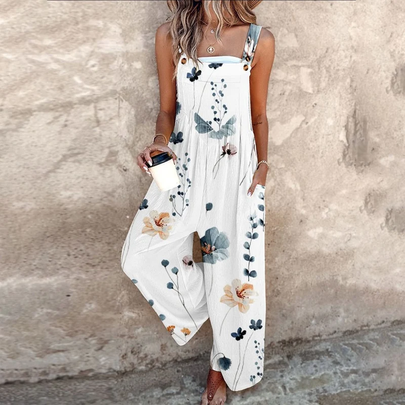 Gabriele – Ärmelloser Jumpsuit für Damen mit weitem Bein