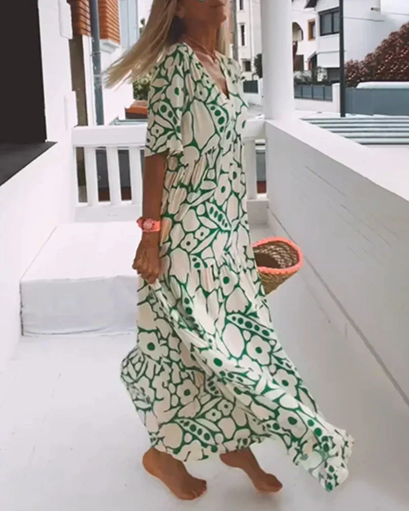 Karin – Maxikleid für Damen mit Blumenmuster
