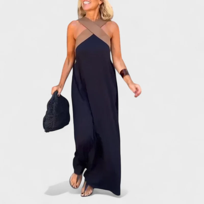 Susanne – Maxikleid für Damen mit gekreuztem Ausschnitt