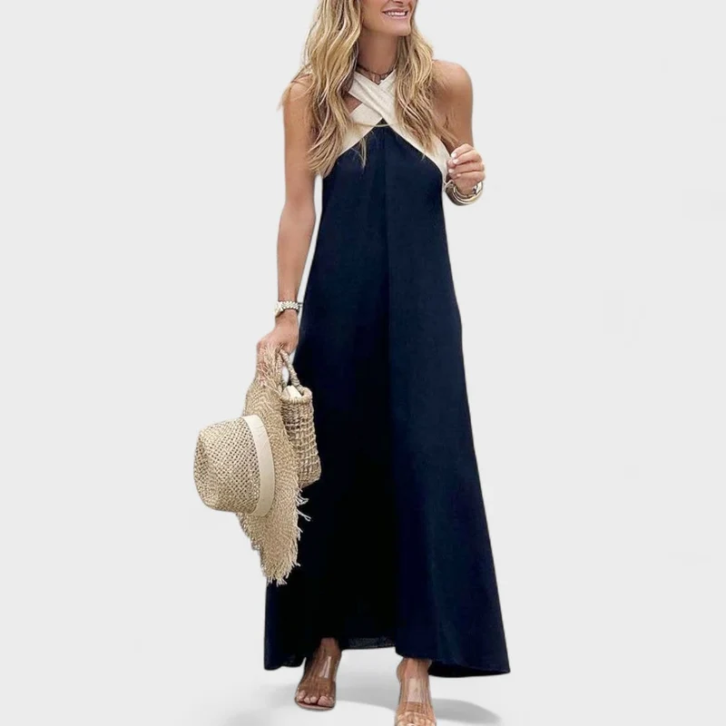 Susanne – Maxikleid für Damen mit gekreuztem Ausschnitt