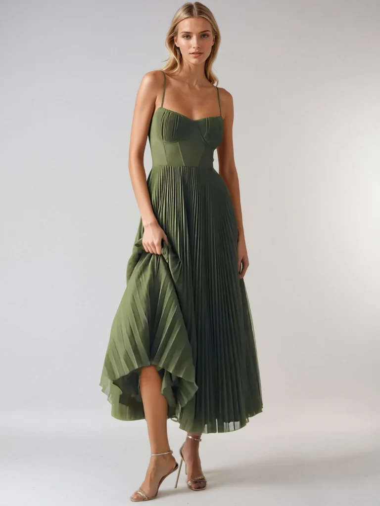 Melanie – Damenkleid mit Plissee-Schnitt