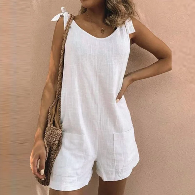 Lina – Leinen und baumwoll Playsuit für Damen