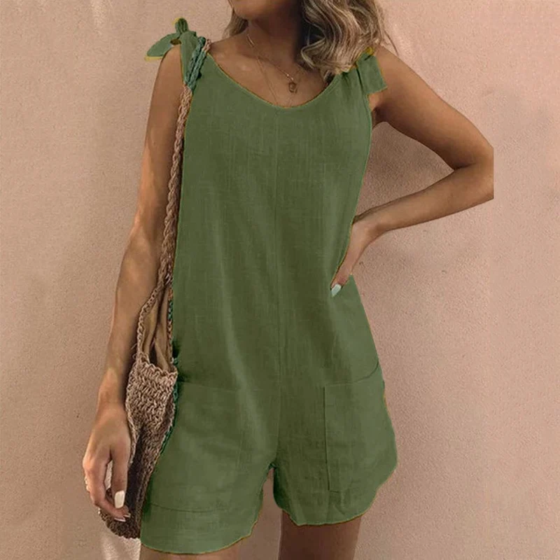 Lina – Leinen und baumwoll Playsuit für Damen