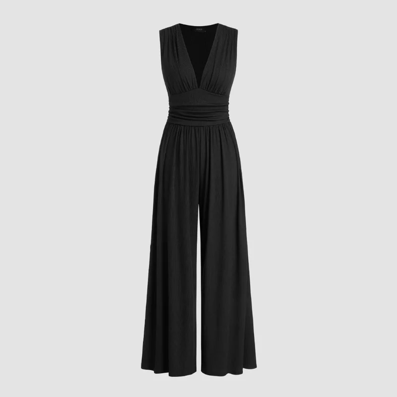 Marie – Bequemer Stretch-Jumpsuit für Damen mit weitem Bein