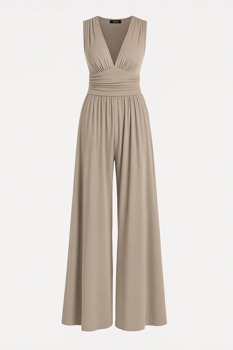 Marie – Bequemer Stretch-Jumpsuit für Damen mit weitem Bein