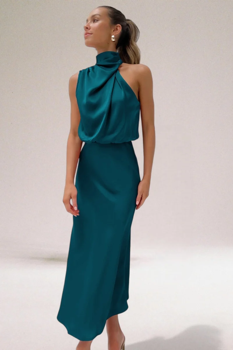 Olivia – Elegantes Neckholder-Kleid für Damen