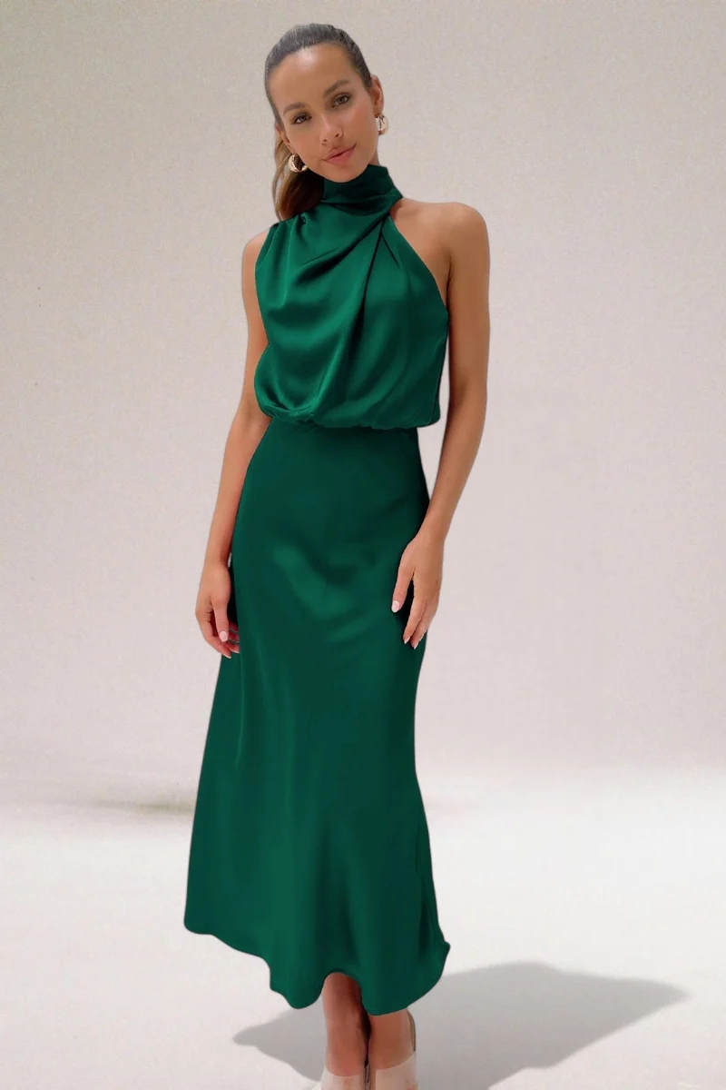 Olivia – Elegantes Neckholder-Kleid für Damen