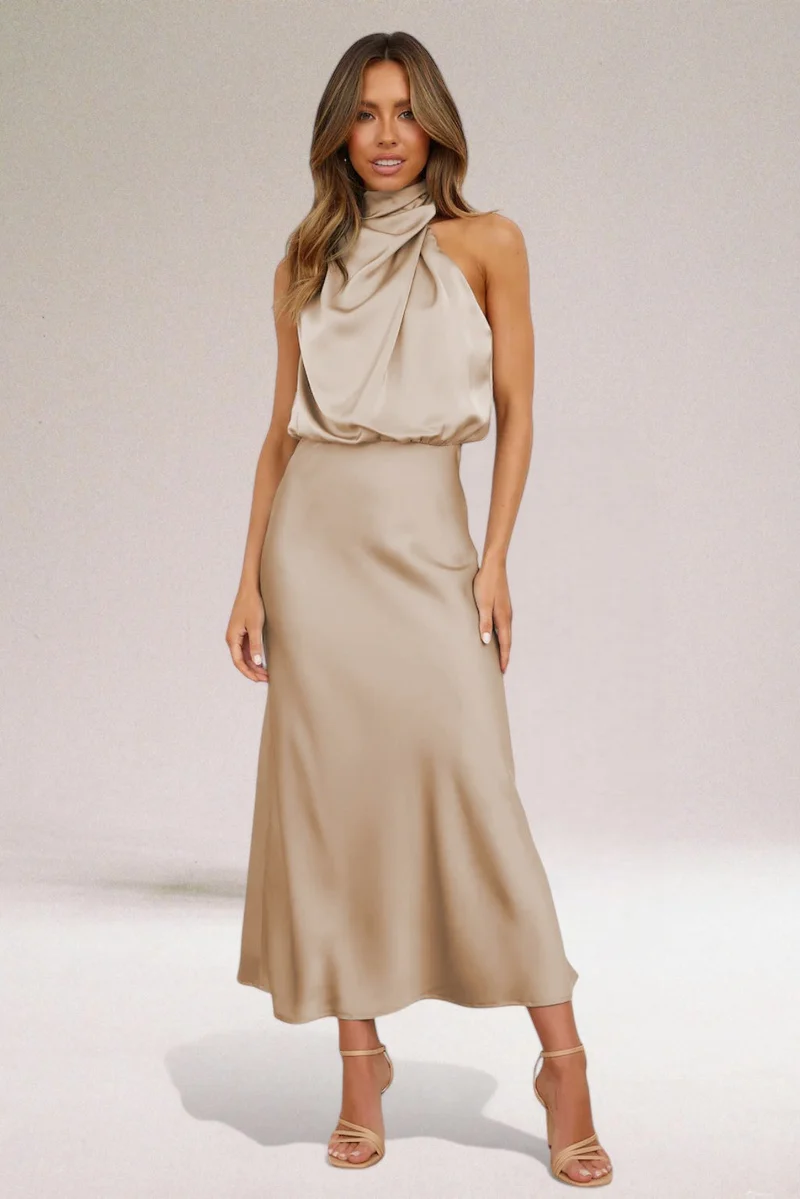 Olivia – Elegantes Neckholder-Kleid für Damen