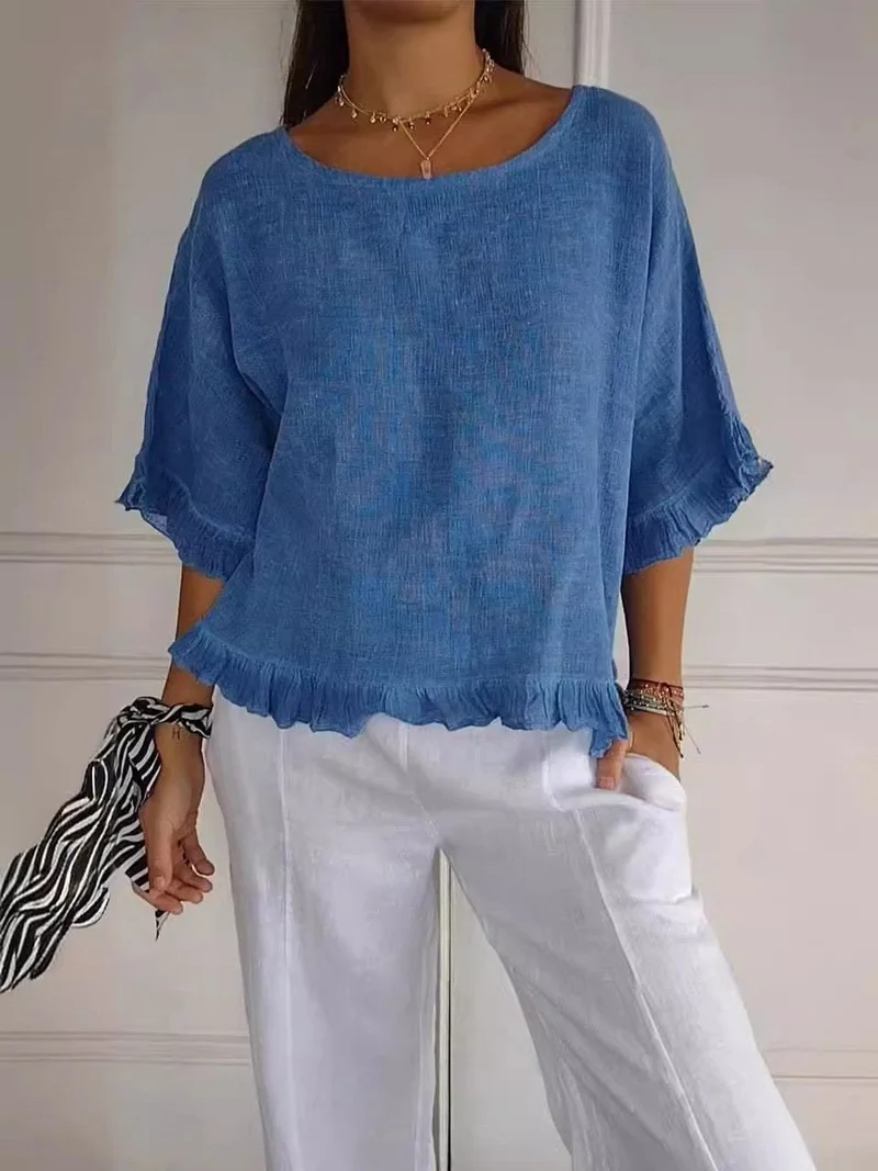 Leni – Lässige Rüschenbluse für Damen