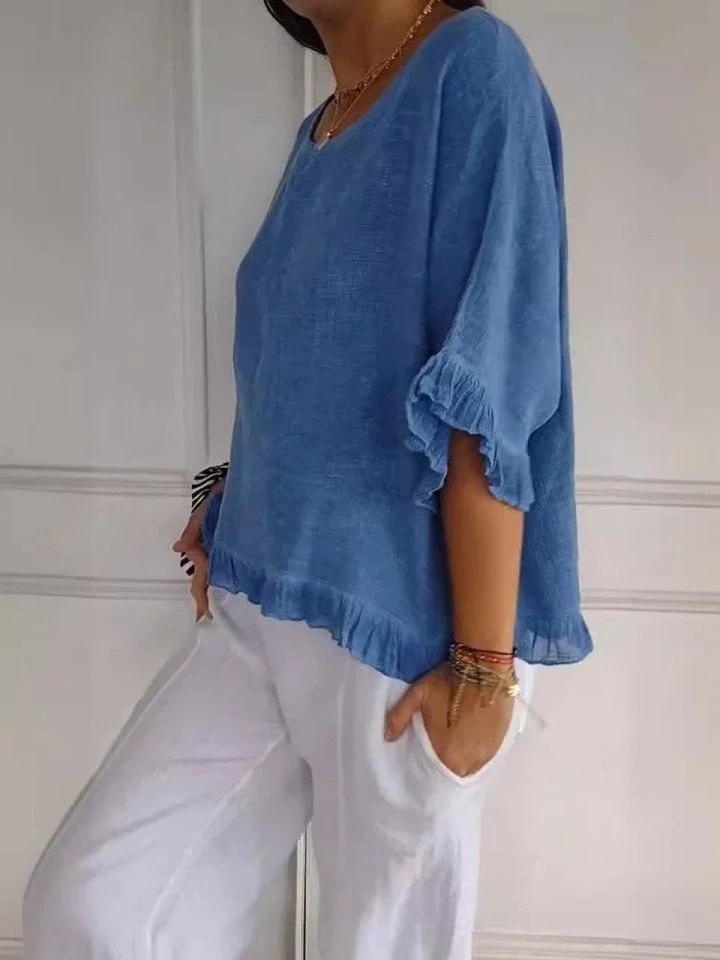 Leni – Lässige Rüschenbluse für Damen