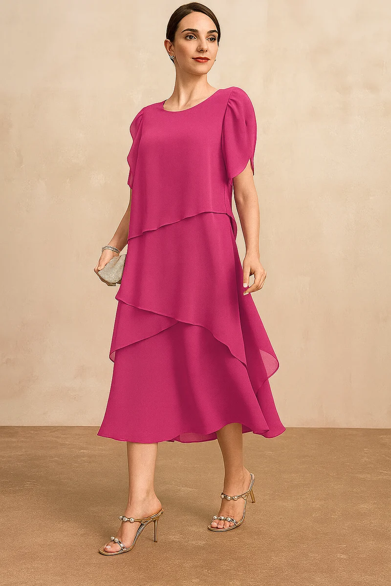 Luisa – Chiffon-Kleid mit Lagenlook für Damen