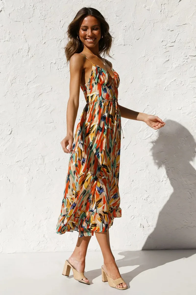 Katrin – Maxikleid für Damen mit Blumenmuster