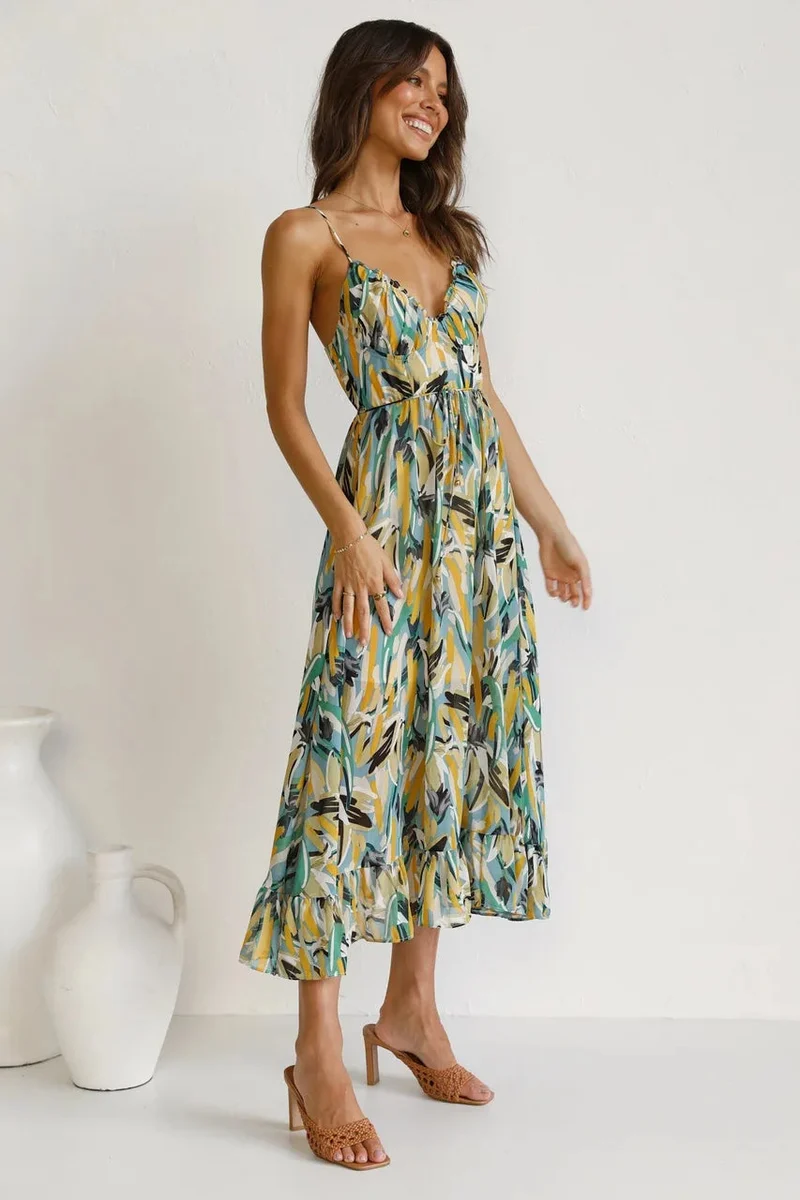 Katrin – Maxikleid für Damen mit Blumenmuster